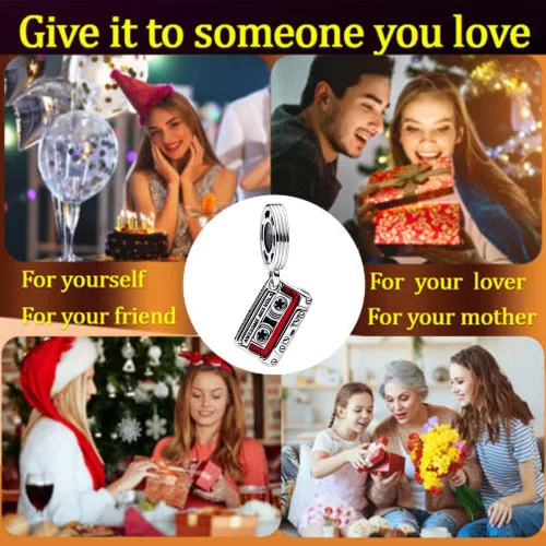 Vista 4 de UIHEI Family Love You - Dijes colgantes de corazón para mujer, collar o pulsera en plata de ley 925, regalo de joyería para el día de la madre