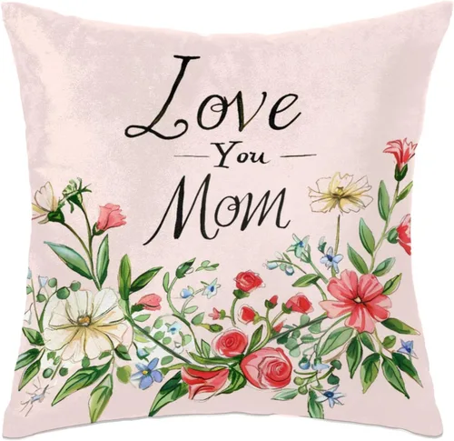 Vista 17 de Funda de almohada personalizada para mamá, funda de almohada cuadrada para el día de la madre, decoración de 16 pulgadas, vegetación