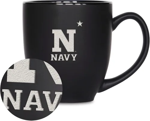Vista 92 de Rico Industries - Taza de cerámica mate negra con grabado láser estándar de 15oz para NCAA (escuelas T & U) - Para bebidas calientes o frías