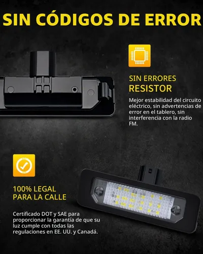 Vista 4 de Luces LED para matrícula, color blanco brillante, repuesto de montaje de lámpara compatible con Ford Fusion 2006-2012, Mustang 2010-2014, Taurus