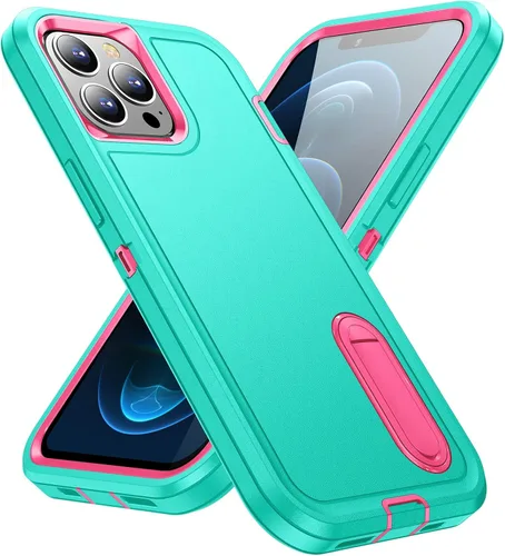 Vista 14 de IDweel Funda para iPhone 12 Pro Max con soporte, protección resistente, a prueba de golpes, antiarañazos, ajuste delgado, funda protectora