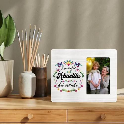 Vista 6 de Abuelita - Marco de fotos de regalos para abuela de nietos, La Mejor Abuelita Del Mundo, 4 x 6 pulgadas