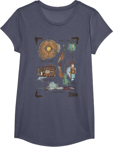 Vista 15 de Zelda Breath of The Wild Link Inventory - Camiseta gráfica Gris Oscuro