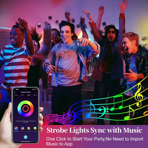 Vista 5 de Luz de inundación LED para exteriores de 25 W, equivalente a 2500 W, 2500 LM, luces RGB que cambian de color por App Control, escenas de bricolaje