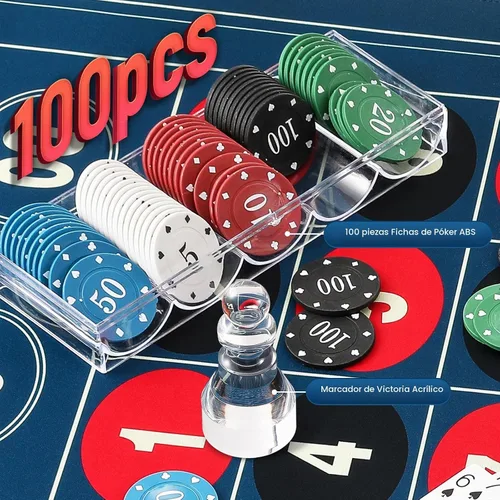 Vista 5 de Juego de ruedas de ruleta de 11 pulgadas con fieltro de diseño de mesa de 47.2 x 23.6 pulgadas