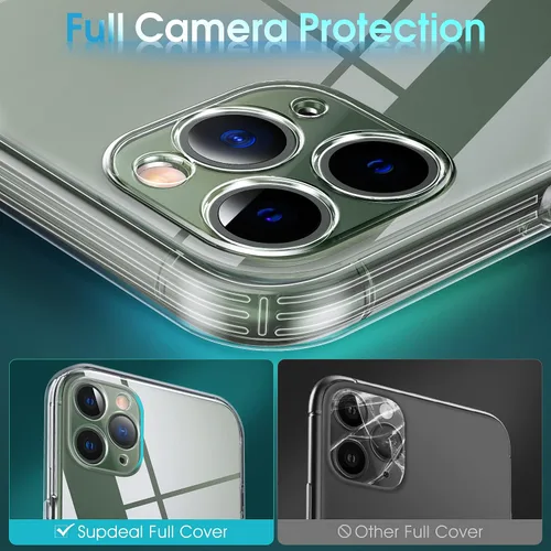 Vista 711 de Supdeal Funda cristalina transparente para iPhone 11, [No se amarillea] [Protección de la cámara] [Probado contra caídas de grado militar] Funda