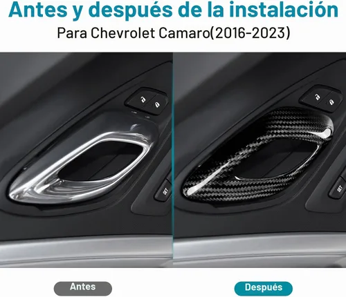 Vista 3 de AIRSPEED Paneles de Puerta de Automóvil de Fibra de Carbono Real Cubierta Moldura Interior para Chevrolet Camaro 2016 2017 2018 2019 2020 2021 2022