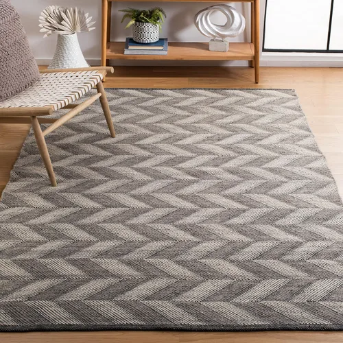 Vista 14 de SAFAVIEH Kilim Collection - Alfombra de pasillo, 2 pies 3 pulgadas x 7 pies, gris y marfil, hecha a mano, lana de cheurón, ideal para zonas de alto