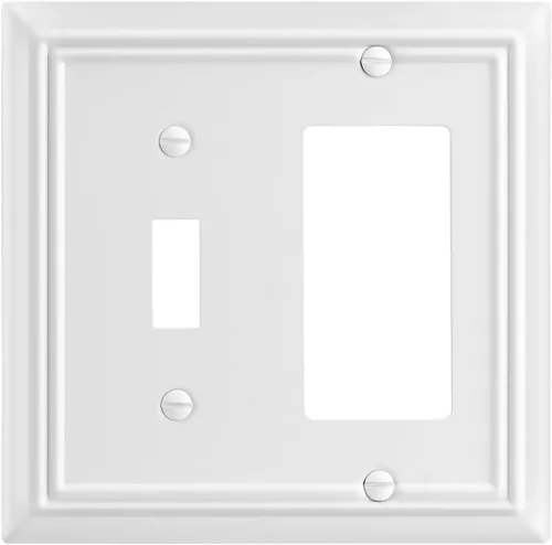 Vista 33 de Juego de 1 placa de pared de metal, bronce envejecido Midsize 1 Toggle 1 Decorator Combo Wall Plate for GFCI Outlets, Light Switches, Ideal for