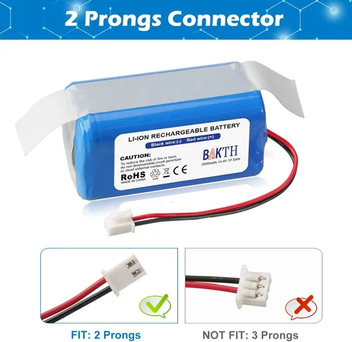 Vista 3 de BAKTH Batería de repuesto RVBAT850 de 14.4V 2600mAh para Shark Ion R75, R85, RV761, RV850C, RV851WV, RV871, RV1000S, RV1100VL, RV1001AE, UR1000SR