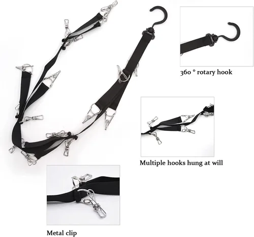 Vista 5 de BetterJonny Paquete de 2 estantes organizadores para colgar sombreros, 16 clips de almacenamiento de sombreros de acero inoxidable para hombres