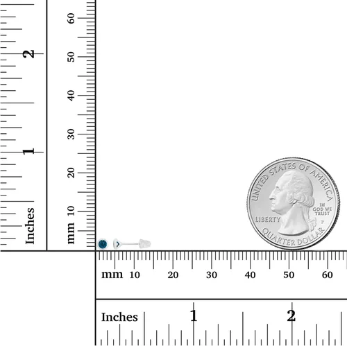 Vista 4 de Aretes de tuerca con tuerca de tuerca de oro macizo de 14 quilates, hipoalergénicos, redondos de 0.118in, con solitario auténtico, con piedra natal