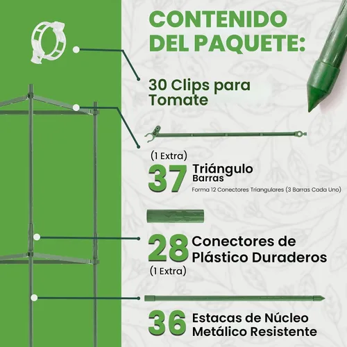 Vista 2 de Paquete de 3 jaulas de tomate de 68 pulgadas para jardín, enrejado grande