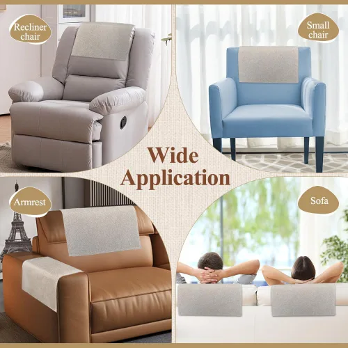 Vista 6 de Protector de reposacabezas reclinable, 2 fundas para reposacabezas para silla reclinable, protector de cabeza de sofá, reposacabezas reclinable