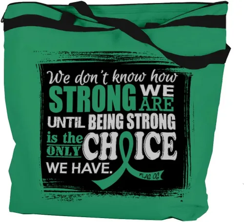Vista 5 de Fight Like a Girl How Strong We Are Darcey Tote Bag para concientización sobre el cáncer y las enfermedades