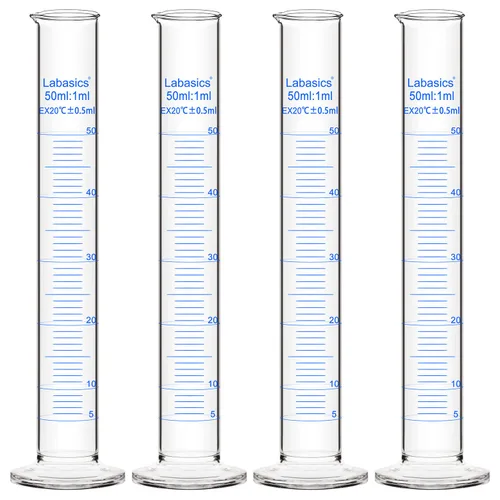 Vista 10 de Labasics Cilindro graduado de pared pesada de vidrio borosilicato, 4 unidades, 0.3 fl oz