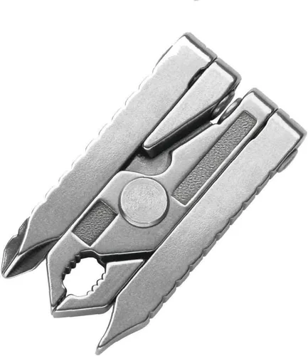 Vista 5 de Mini herramienta EDC multifuncional 3 en 1, destornillador de alicates herramienta de bolsillo de combinación plegable para pesca al aire libre