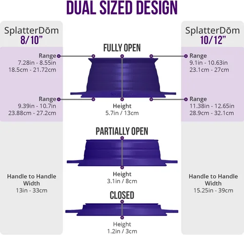 Vista 22 de L.I.Q - Protector de salpicaduras de silicona, se adapta a macetas de 8 y 10 pulgadas (20 y 9.8 in), apto para microondas y duradero, incluye tapa