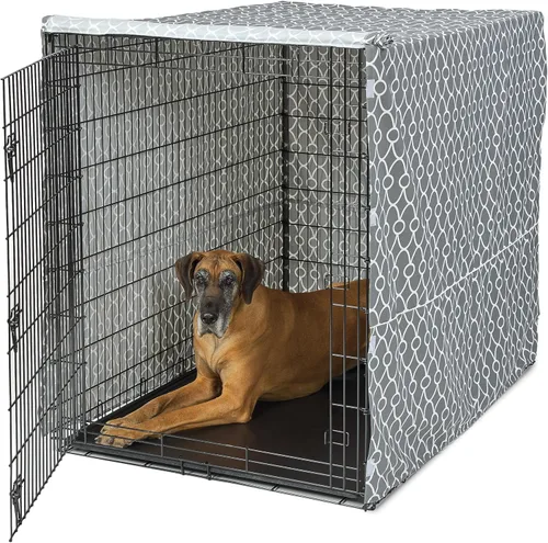 Vista 17 de MidWest Homes for Pets XL Funda para jaula de perro, cubierta de perrera de poliéster negro para dar privacidad, se ajusta a la mayoría