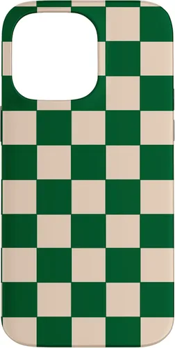 Vista 21 de Funda de tablero de ajedrez a cuadros blanco crema verde para iPhone 17