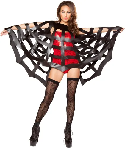 Vista 2 de Roma Costume Capa de tela de araña negra - Talla única, Negro -, Talla Única