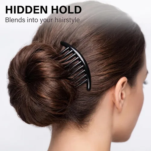 Vista 7 de Peine francés de 7 dientes, 3 pinzas de plástico para el cabello, peines laterales para el cabello, accesorio para el cabello para mujeres y niñas