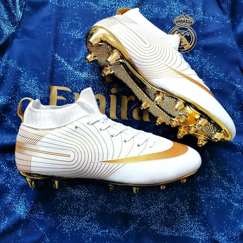 Vista 7 de MFSH Zapatos de fútbol para hombre, botas de fútbol para mujer, zapatos de fútbol para niños grandes, zapatos de fútbol para interiores y jóvenes