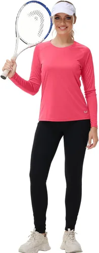 Vista 3 de Corna Camiseta de manga larga para mujer, con protección UPF 50+, camiseta de golf