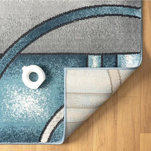 Vista 9 de LUXE WEAVERS Art Deco - Alfombra geométrica azul de 6 x 9 pulgadas