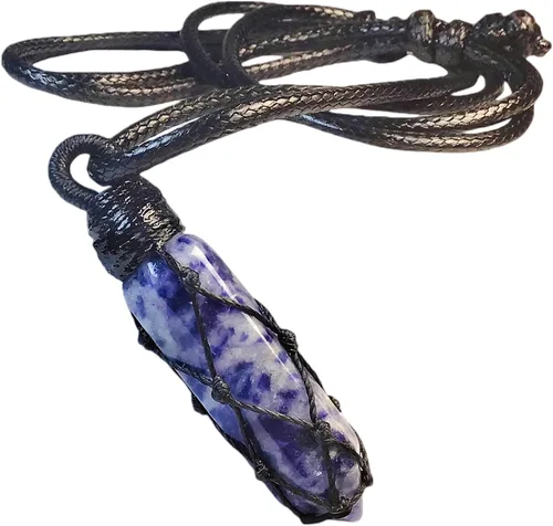 Vista 11 de EDEN'S CALL Hexagonal Crystal Point Pendant Necklace for Unisex Adjustable Dainty Natural Stone Pendulum Amulet for Good Luck