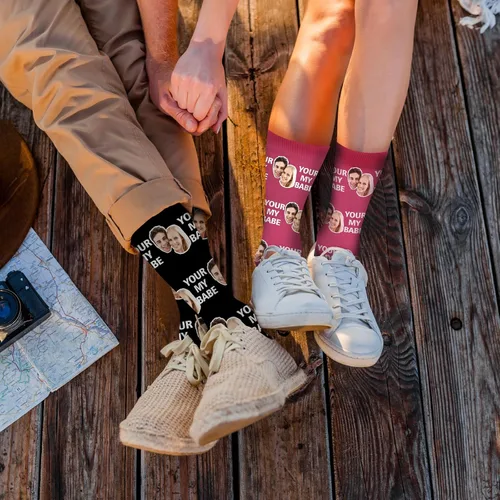 Vista 3 de Jecivila Calcetines personalizados con foto, calcetines divertidos personalizados, imprime tu imagen, regalos divertidos personalizados para hombres