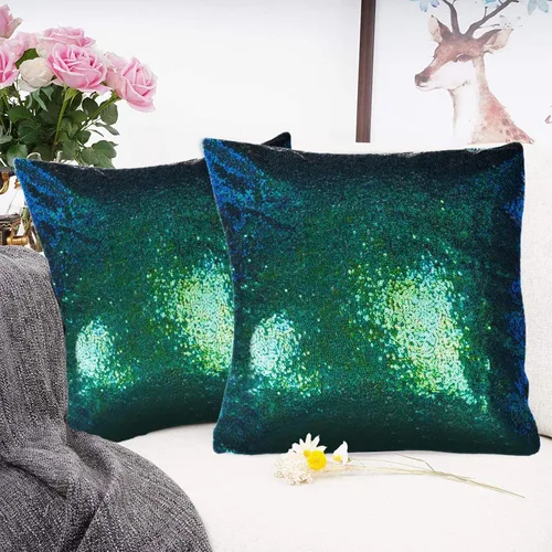 Vista 28 de ShinyBeauty Fundas de almohada negras de 12 x 20 pulgadas, juego de 2, funda de almohada rectangular, funda de almohada de lentejuelas de tela