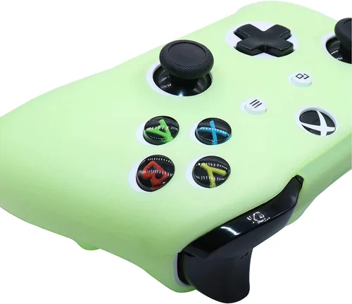 Vista 4 de HLRAO Controller Skins - Funda protectora de silicona que brilla en la oscuridad para Xbox One SX Controller 6 agarres accesorios que brillan