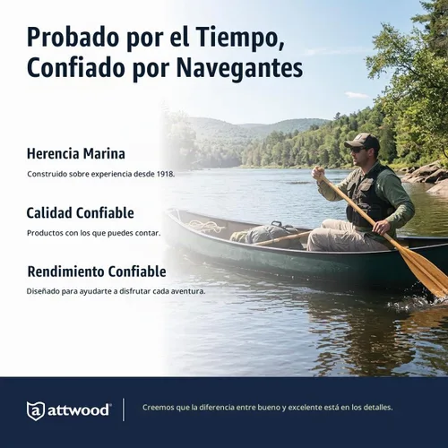 Vista 6 de Attwood Wooden Canoe Paddle, Ergonomic Grip, Premium Wood Construction, Protective Finish