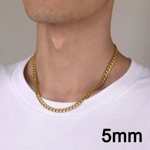 Vista 2 de ChainsHouse Collar de cadena de eslabones cubanos para hombre y mujer, 0.118 in0.157 in0.197 in0.315 in0.354 in0.472 in0.591 in ancho, acero