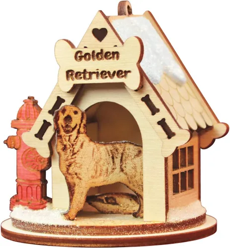 Vista 8 de Basset Hound Dog Tea Light Display Adorno de Navidad de madera para árbol de Navidad
