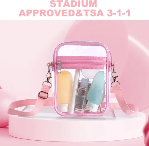 Vista 5 de Clear Crossbody Bag, Stadium Approved Clear Purse Bag With Adjustable Shoulder Strap, Messenger Bags