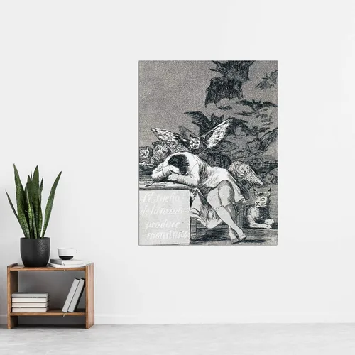 Vista 2 de De Goya The Dream Of Reason Brings Forth Monsters Extra Large Art Print Wall Mural Poster Premium XL