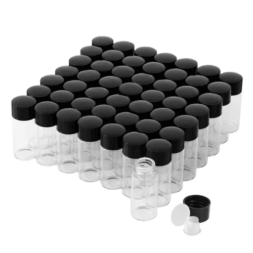 Vista 7 de 25 frascos pequeños de vidrio transparente de 1 fl oz con tapas de rosca