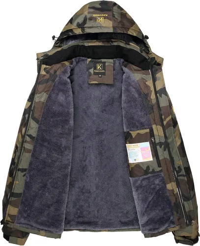 Vista 3 de Keevoom Chaqueta de esquí impermeable para hombre, abrigo de nieve cálido para invierno, resistente al viento, impermeable, snowboard, chaquetas