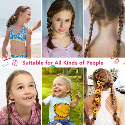 Vista 3 de Ligas pequeñas superelásticas para el cabello para niñas y niños pequeños, no se rompen, elásticos para coletas, coleteros para el cabello, no se