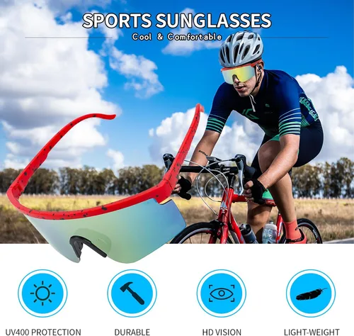 Vista 2 de Gafas de sol para hombres, mujeres, adolescentes de niños y niñas, gafas de sol deportivas de béisbol geniales para softbol, pesca, fútbol