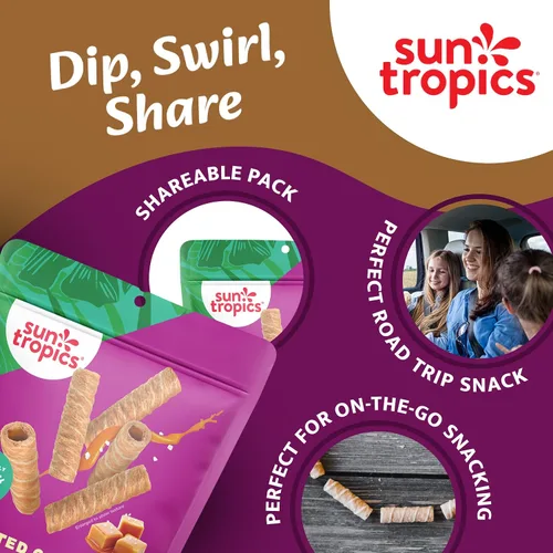 Vista 6 de Sun Tropics, Coco Rolls Caramelo salado, 4 onzas