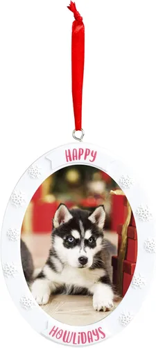 Vista 21 de Kate & Milo Adorno de hueso con estampado de pata de Navidad, recuerdo navideño para mascotas, blanco Pet-Safe Clay, No-Mix or Bake DIY Keepsake