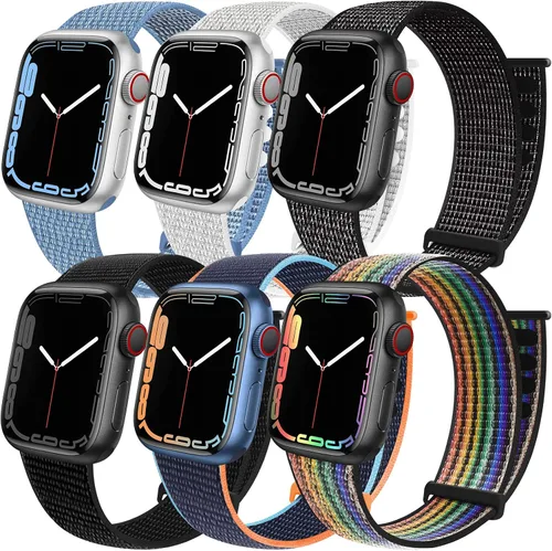 Vista 8 de Paquete de 6 correas deportivas compatibles con Apple Watch de 1.496 in 1.575 in 1.614 in 1.654 in 1.732 in 1.772 in 1.811 in 1.929 in para iWatch