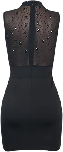 Vista 6 de Halter Neck Dresses for Women Formal Sexy Backless Hot Drill See Through Gown Dress Nightclub Bodycon Mini Prom Dress