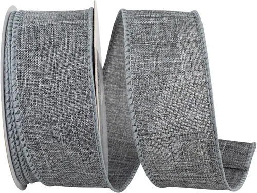 Vista 22 de Cinta Reliant Ribbon 92573W-031-09K para borde con alambre Everyday Linen Value, 1-1/2 pulgadas x 50 yardas, color negro