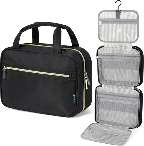 Vista 10 de PAVILIA Neceser Colgante Bolsa de Viaje para Mujeres y Hombres, Organizador de Cosméticos Plegable, Bolsa de Maquillaje Resistente al Agua