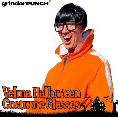 Vista 2 de grinderPUNCH Gafas transparentes de nerd negras de gran tamaño, para hombre y mujer, disfraz cuadrado