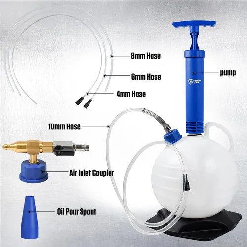 Vista 5 de SMOTIVEPRO - Bomba extractora de aceite al vacío, extractor de fluidos neumático/manual de 6L, bomba profesional de cambio de aceite de motor